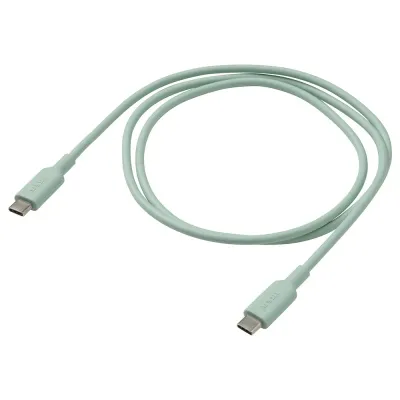IKEA SITTBRUNN (ИКЕА СИТТБРУНН) — Кабель USB-C, USB-C, светло-зелёный 1.0 м