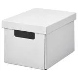 IKEA FJÄDERHARV (ИКЕА ФЙЭДЕРХАРВ) — Коробка с крышкой, белый 18x25x16 см — фото 1