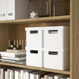 IKEA FJÄDERHARV (ИКЕА ФЙЭДЕРХАРВ) — Коробка с крышкой, белый 18x25x16 см — фото 3
