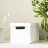 IKEA FJÄDERHARV (ИКЕА ФЙЭДЕРХАРВ) — Коробка с крышкой, белый 18x25x16 см — фото 4