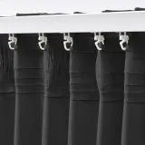 IKEA KORGMOTT (ИКЕА КОРГМОТТ) — Шторы блэкаут, 2 шт., тёмно-серый/на ленте 145x300 см — фото 4