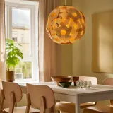 IKEA ÖDLEBLAD (ИКЕА ЁДЛЕБЛАД) — Плафон для подвесного светильника, берёзовый шпон 48 см — фото 3