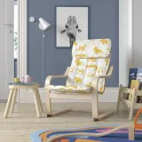 IKEA POÄNG (ИКЕА ПОЭНГ) — Подушка для детского кресла, Скогбу рисунок животные — фото 3