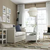 IKEA BÄCKMÄRKE (ИКЕА БЭКМЭРКЕ) — Лампа подвесная, белая ткань/дерево 54 см — фото 4