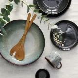 IKEA GLADELIG (ИКЕА ГЛАДЕЛИГ) — Миска, бежево-зелёная 30 см — фото 3