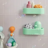 IKEA HUMLESJÖN (ИКЕА ХУМЛЕШЁН) — Корзина на присоске, светло-зелёная 26x13x7 см — фото 2