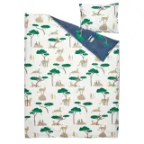 IKEA SANDLÖPARE (ИКЕА САНДЛЁПАРЕ) — Пододеяльник и наволочка, белый тёмно-синий/саванна 150x200/50x60 см — фото 2