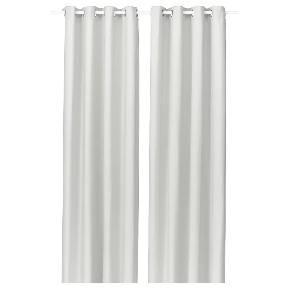 IKEA GINSTMOTT (ИКЕА ГИНСТМОТТ) — Штора, 2 шт., белый/с люверсами 145x300 см