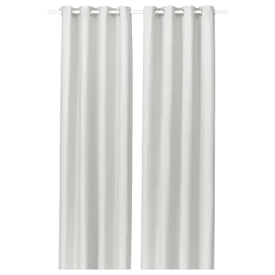 IKEA GINSTMOTT (ИКЕА ГИНСТМОТТ) — Штора, 2 шт., белый/с люверсами 145x300 см