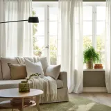IKEA GINSTMOTT (ИКЕА ГИНСТМОТТ) — Штора, 2 шт., белый/с люверсами 145x300 см — фото 2