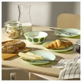 IKEA OFTAST (ИКЕА ОФТАСТ) — Миска, светло-зелёный зелёный/узор в горошек 15 см — фото 3