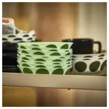 IKEA OFTAST (ИКЕА ОФТАСТ) — Миска, светло-зелёный зелёный/узор в горошек 15 см — фото 4