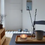 IKEA RÄFFELBJÖRK (ИКЕА РЭФФЕЛБЙЁРК) — Подсвечник, перламутровый 5 см — фото 3