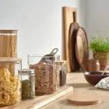 IKEA EKLATANT (ИКЕА ЕКЛАТАНТ) — Банка с крышкой, прозрачное стекло/бамбук 2.3 л — фото 3