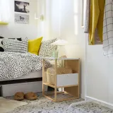 IKEA GILLERSBERG (ИКЕА ГИЛЛЕРСБЕРГ) — Прикроватная тумба, бамбук/белый 39x39x56 см — фото 2