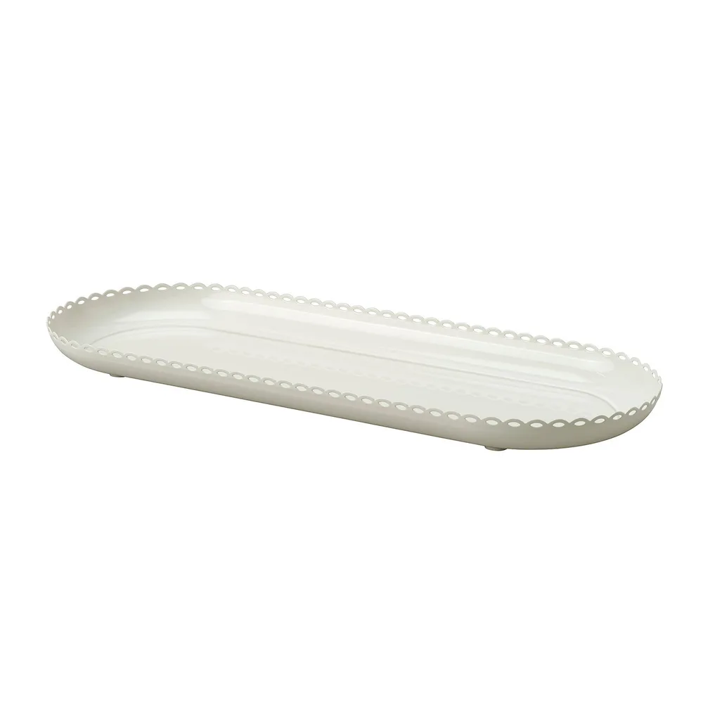 IKEA TURTURDUVA (ИКЕА ТУРТУРДУВА) — Поднос под свечи, кремовый 45x17 см