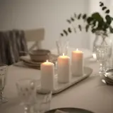 IKEA TURTURDUVA (ИКЕА ТУРТУРДУВА) — Поднос под свечи, кремовый 45x17 см — фото 2