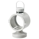 IKEA FLODSVALA (ИКЕА ФЛОДСВАЛА) — Фонарь для чайных свечей для дома и улицы, кремовый 21 см — фото 1