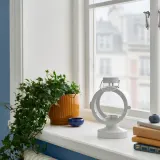 IKEA FLODSVALA (ИКЕА ФЛОДСВАЛА) — Фонарь для чайных свечей для дома и улицы, кремовый 21 см — фото 2