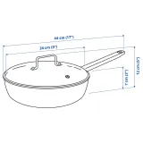 IKEA GULDÖRING (ИКЕА ГУЛДЁРИНГ) — Сотейник с крышкой, антипригарное покрытие стекло/чёрно-серый 24 см — фото 4