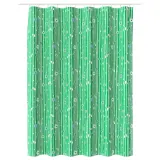 IKEA BOLLBUDDLEJA (ИКЕА БОЛЛБУДДЛЕЙА) — Занавеска для ванной, зелёная с цветочным узором 180x200 см — фото 1