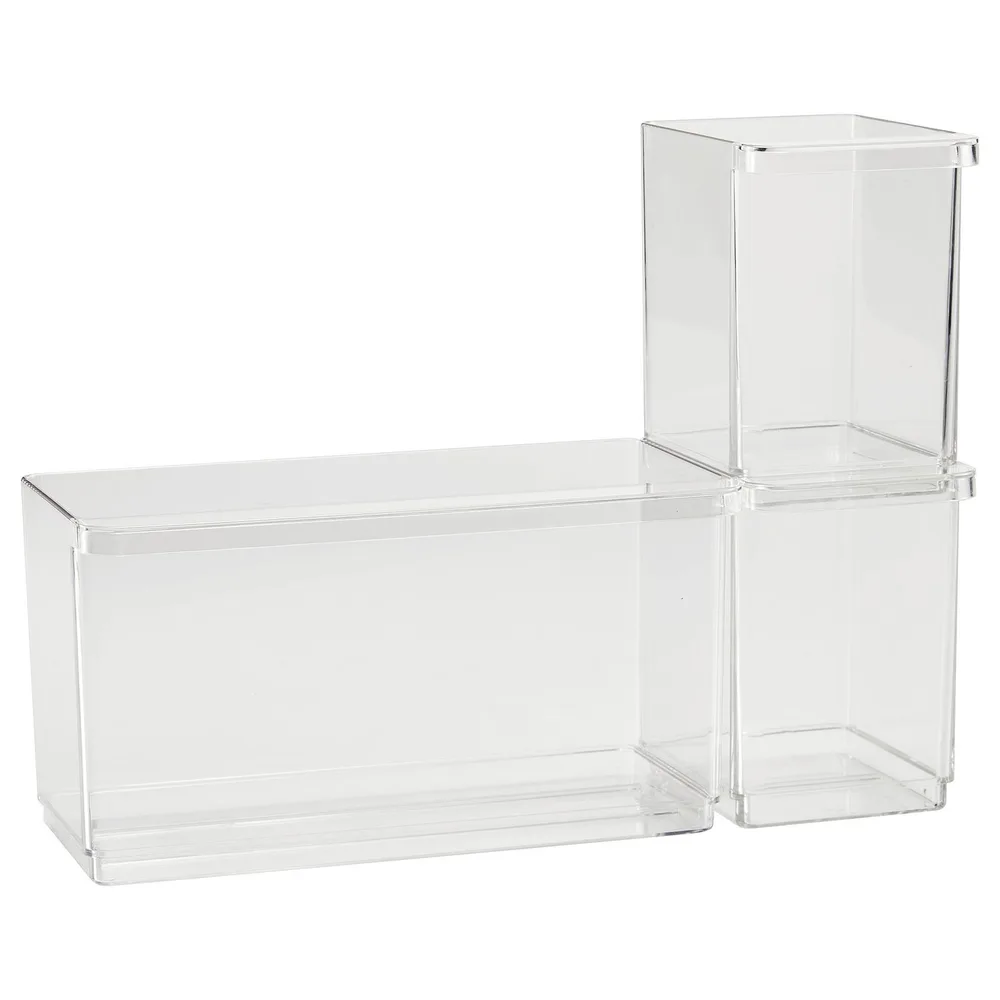 IKEA KLIPPKAKTUS (ИКЕА КЛИППКАКТУС) — Контейнер для холодильника, набор из 3 шт, прозрачный