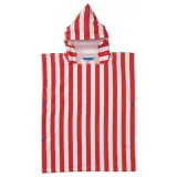 IKEA SKOGSSALLAT (ИКЕА СКОГССАЛЛАТ) — Пончо-полотенце с капюшоном, красное/белое в полоску 55x70 см — фото 1