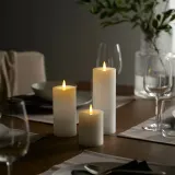 IKEA SILVERMÅS (ИКЕА СИЛВЕРМОС) — Свеча столбик LED, набор 3 шт, на батарейках белая — фото 3