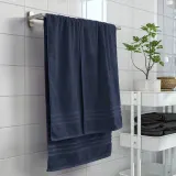 IKEA BROKGLIM (ИКЕА БРОКГЛИМ) — Полотенце банное, тёмно-синее 100x150 см — фото 4