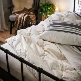 IKEA JÄTTEFRÄKEN (ИКЕА ЙЭТТЕФРЭКЕН) — Пододеяльник и наволочка, белый/тёмно-серый 150x200/50x60 см — фото 3