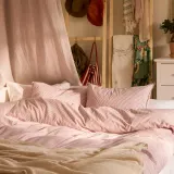 IKEA SOLFIBBLA (ИКЕА СОЛФИББЛА) — Пододеяльник и 2 наволочки, белый/красный в полоску 200x200/50x60 см — фото 3