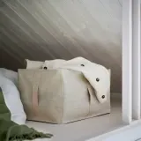 IKEA PURRPINGLA (ИКЕА ПУРРПИНГЛА) — Контейнер для одежды/белья, текстиль бежевый 34x51x28 см — фото 3