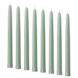 IKEA KLOKHET (ИКЕА КЛОКХЕТ) — Свеча коническая без аромата, светлый серо-зелёный 25 см — фото 1