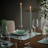 IKEA KLOKHET (ИКЕА КЛОКХЕТ) — Свеча коническая без аромата, светлый серо-зелёный 25 см — фото 3