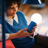 IKEA PS 2026 (ИКЕА ПС 2026) — Переносная лампа LED, на батарейках с регулировкой яркости/синий светло-жёлтый 22 см — фото 4