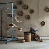 IKEA MÄVINN (ИКЕА МЭВИНН) — Коробка с крышкой, банановое волокно/чёрный узор в полоску — фото 4