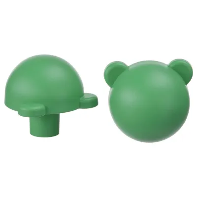 IKEA GREJSIMOJS (ИКЕА ГРЕЙСИМОЙС) — Ручка-кнопка, зелёный/медведь 38 мм