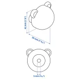 IKEA GREJSIMOJS (ИКЕА ГРЕЙСИМОЙС) — Ручка-кнопка, зелёный/медведь 38 мм — фото 5