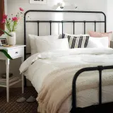 IKEA BANDKNIPPE (ИКЕА БАНДКНИППЕ) — Пододеяльник и 2 наволочки, белый/зелёный 200x200/50x60 см — фото 3