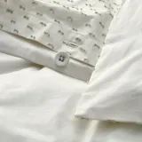 IKEA BANDKNIPPE (ИКЕА БАНДКНИППЕ) — Пододеяльник и 2 наволочки, белый/зелёный 200x200/50x60 см — фото 4