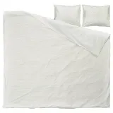 IKEA BANDKNIPPE (ИКЕА БАНДКНИППЕ) — Пододеяльник и 2 наволочки, белый/зелёный 200x200/50x60 см — фото 5