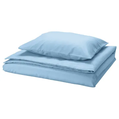 IKEA PILTANDVINGE (ИКЕА ПИЛТАНДВИНГЕ) — Пододеяльник и наволочка, светло-голубой 150х200/50х60 см