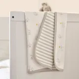IKEA LEN (ИКЕА ЛЕН) — Одеяльце, белый бежевый/в зайчиках узор в полоску 80х100 см — фото 4