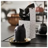 IKEA KUSTFYR (ИКЕА КУСТФИР) — Свеча-столбик без аромата, кот чёрный 12 см — фото 3
