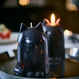 IKEA KUSTFYR (ИКЕА КУСТФИР) — Свеча-столбик без аромата, кот чёрный 12 см — фото 4