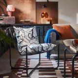 IKEA PELARKÖRSBÄR (ИКЕА ПЕЛАРКЁРСБЭР) — Чехол на подушку, белый/чёрный 50х50 см — фото 2