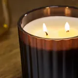 IKEA TOFSTÄRNA (ИКЕА ТОФСТЭРНА) — Ароматическая свеча в стекле, 2 фитиля, сандал и пачули чёрный 50 ч — фото 4