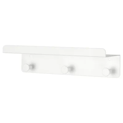 IKEA ENUDDEN (ИКЕА ЕНУДДЕН) — Настенная полка с 3 крючками, белый 30х8 см