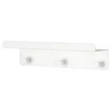 IKEA ENUDDEN (ИКЕА ЕНУДДЕН) — Настенная полка с 3 крючками, белый 30х8 см — фото 1