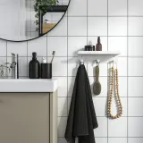 IKEA ENUDDEN (ИКЕА ЕНУДДЕН) — Настенная полка с 3 крючками, белый 30х8 см — фото 2